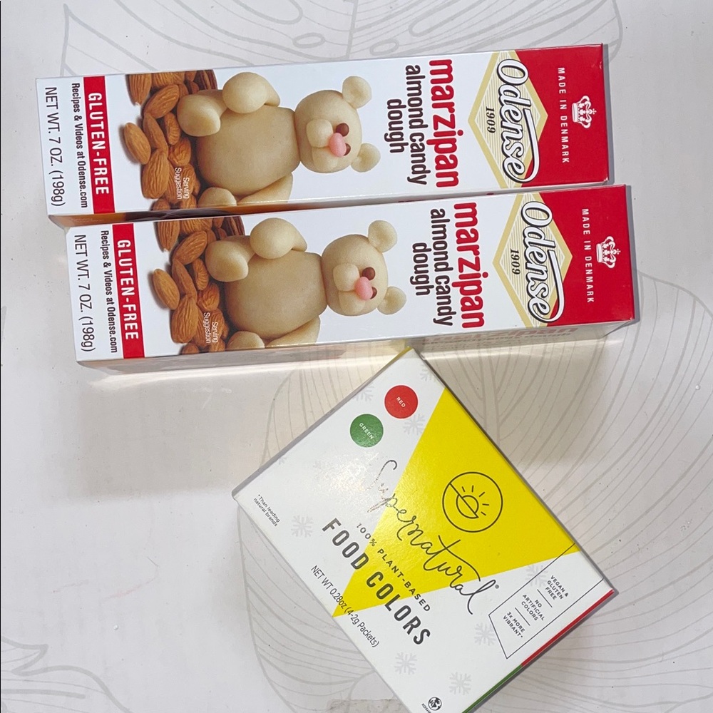 Marzipan Almond Candy Dough and Natural Food Coloring Set